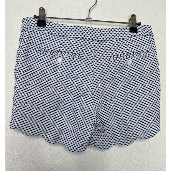 Cynthia Rowley Size 2 Dizzy Dot Shorts Scalloped Hem White Low Rise Stretch - Picture 5 of 10